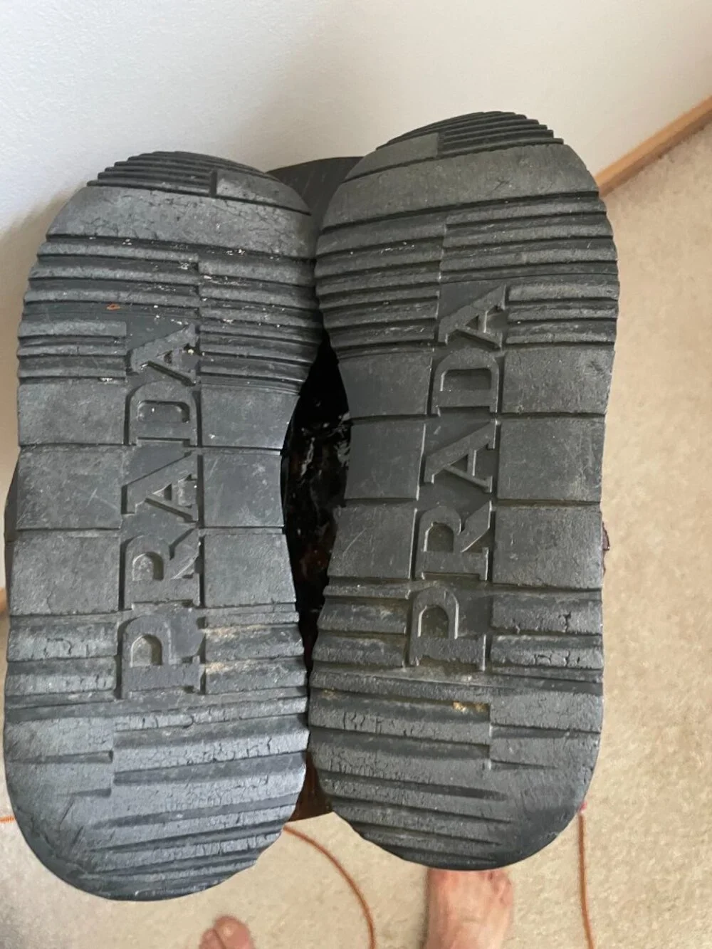 Men's Navy Blue Prada Derby Shoes